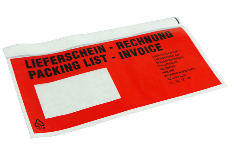 Netuno 1000 Transparente Selbstklebende Lieferscheintaschen DIN C5 24 X